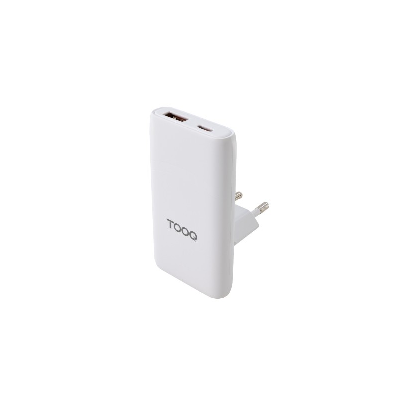 Adattatore da viaggio Tooq - Compatibile con UE. Corea del Sud. Regno Unito - Tecnologia GaN 65 W - Porta USB-C PD e USB