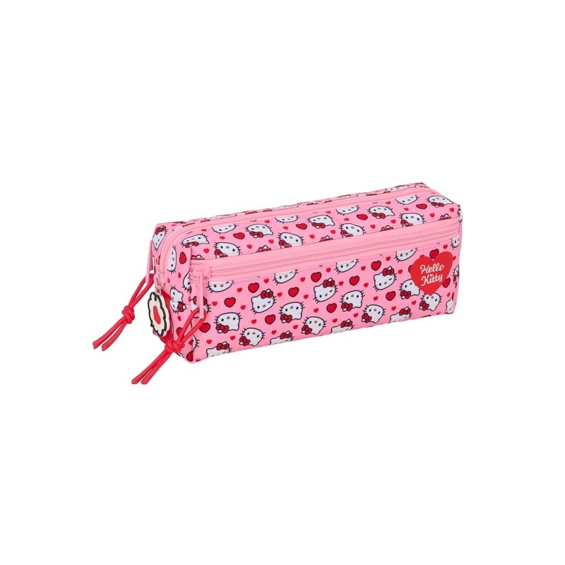 Safta Hello Kitty Borsa portaoggetti - 3 scomparti con cerniera - Elastico - 0.98 L - 220x60x85 mm - Colore rosa