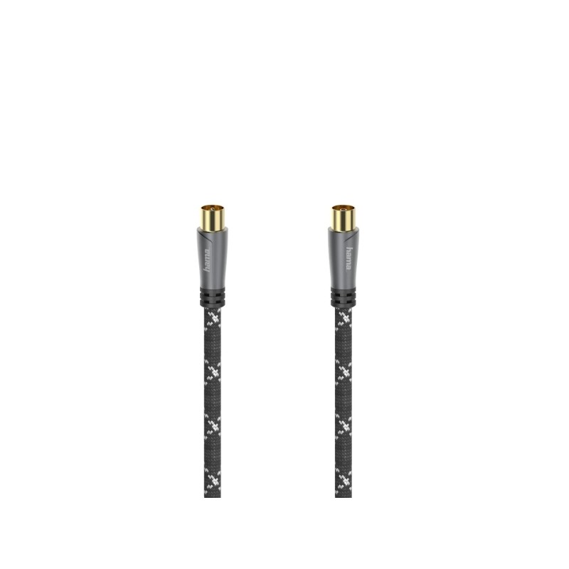 Cavo coassiale per antenna Hama Prime maschio/femmina - Lunghezza 3 m - Terminali placcati in oro - Schermatura 120 dB -