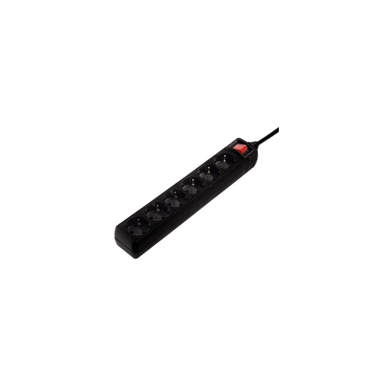 Hama Multipresa con 6 prese - Potenza massima 3500 W - Cavo da 3 m - Colore: nero