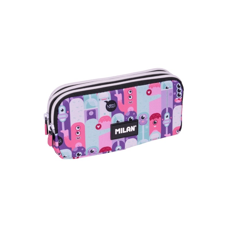Milan Aliens 2 Borsa portaoggetti - Cerniera - 3 scomparti - 22x11x6.5 cm - Colore rosa