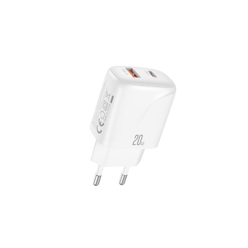 XO L158 Caricabatterie da 20 W - USB-A e USB-C - Alte prestazioni - Colore bianco