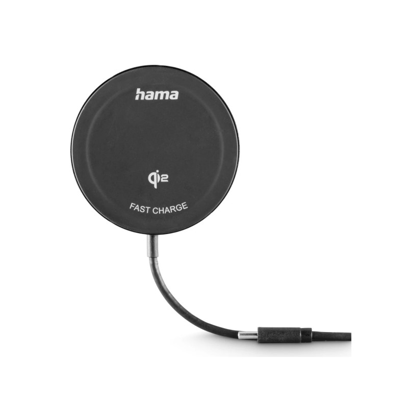 Caricabatterie wireless Hama - USB-C - Cavo da 1 m - Ricarica rapida - Colore: nero
