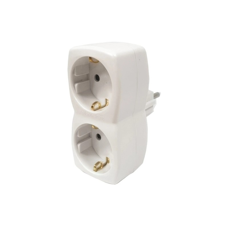 Hama Multipresa da parete con 2 prese Schuko - Potenza massima 3600 W - Colore bianco