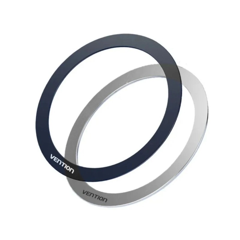 Vention - Confezione da 2 anelli per supporti magnetici - Universali - Adesivo biadesivo - Metallo ultrasottile - Colore