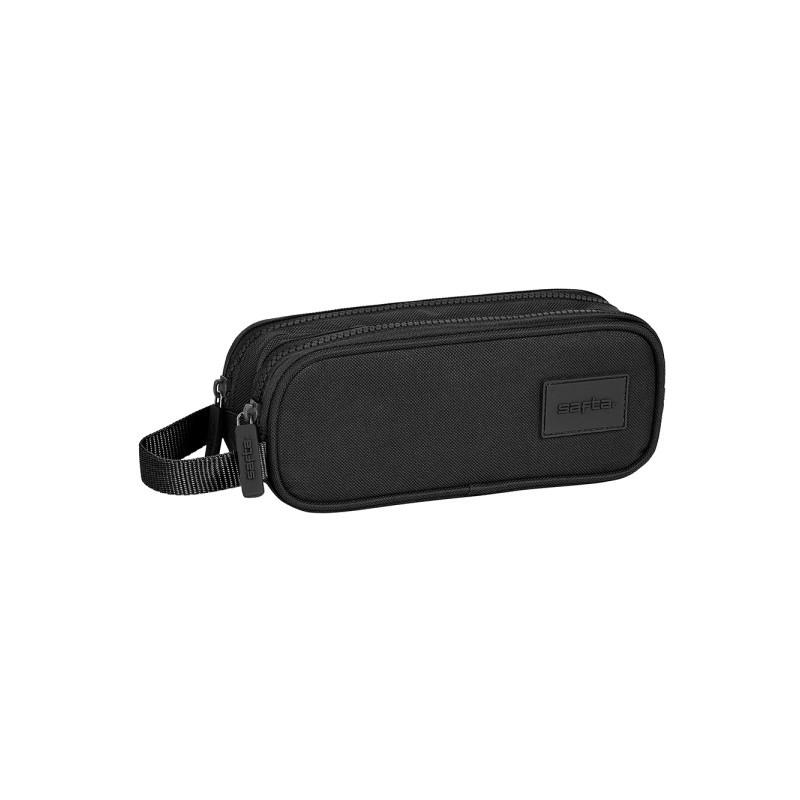 Safta Basic Portatutto - 2 scomparti con cerniera - Manico laterale - 1 L - 210x60x80 mm - Colore: nero