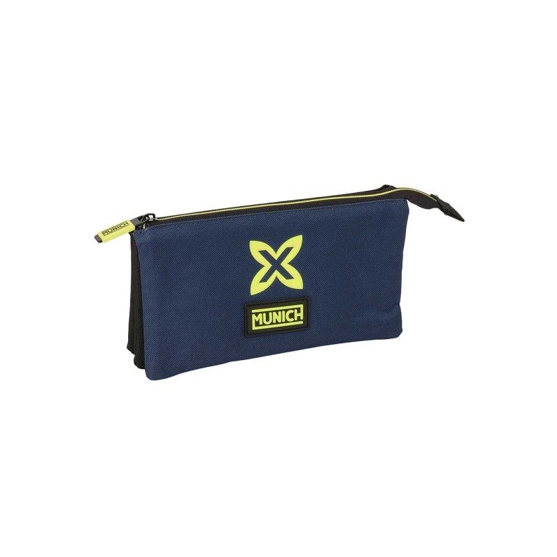 Safta Munich Track Borsa portaoggetti - 3 scomparti con cerniera - Tasca interna - 0.6 L - 220x30x120 mm - Colore blu ma