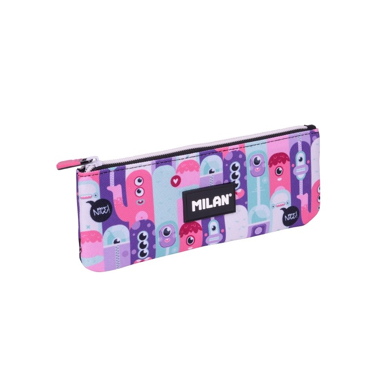 Milan Aliens 2 Custodia portaoggetti piatta - Compatta - Chiusura con cerniera - 23x9x1.5 cm - Colore rosa