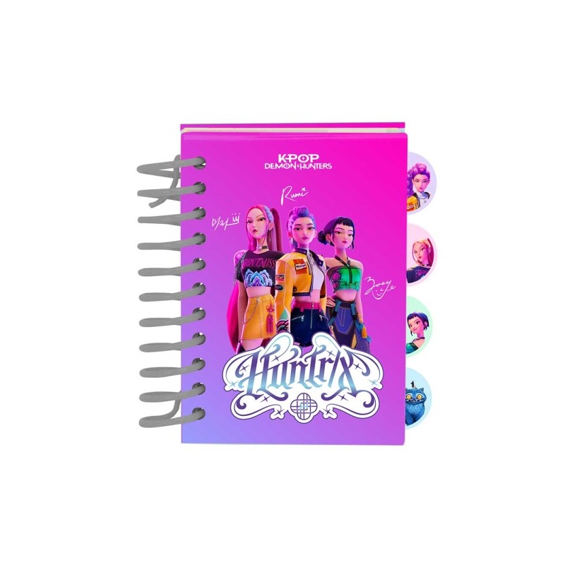 Safta K-Pop Demon Hunters Blocco note - Formato A7 - 80 fogli da 80 g/m² - Rilegatura a spirale - Copertina rigida - 4 