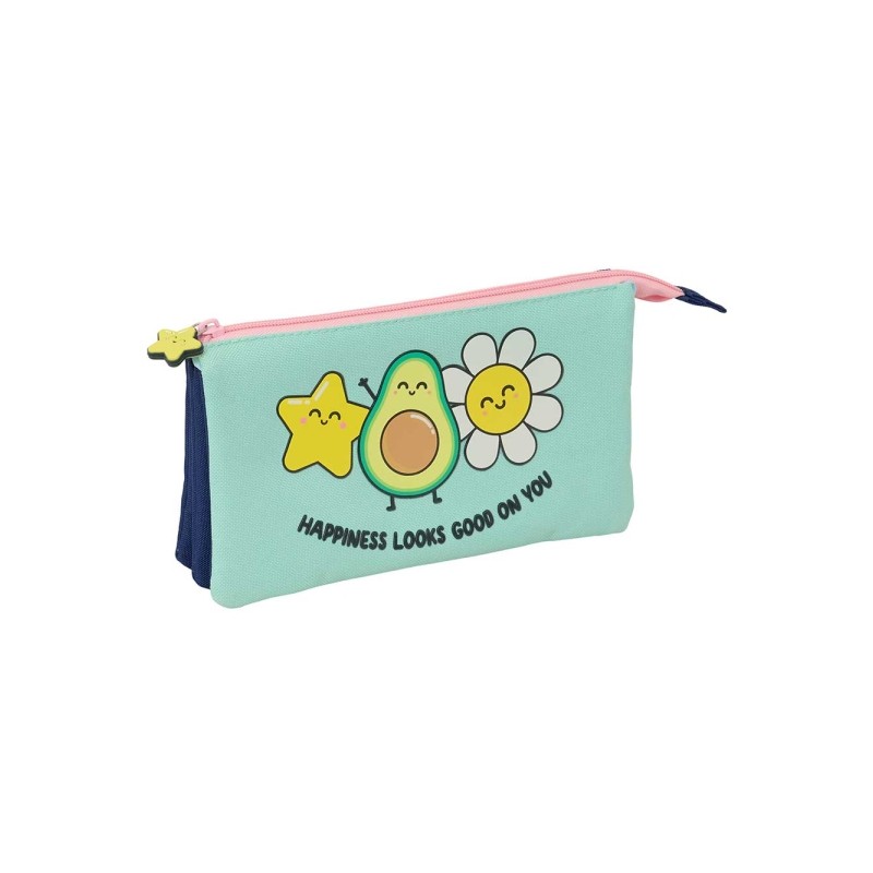 Safta Mr. Wonderful Estrella Portatutto - 3 scomparti con cerniera - Tasca interna centrale - 22x12x3 cm - Colore turche