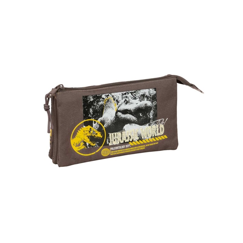 Safta Jurassic World Borsa multiuso - 3 scomparti con cerniera - Tasca interna - 0.6 L - 220x30x120 mm - Colore marrone