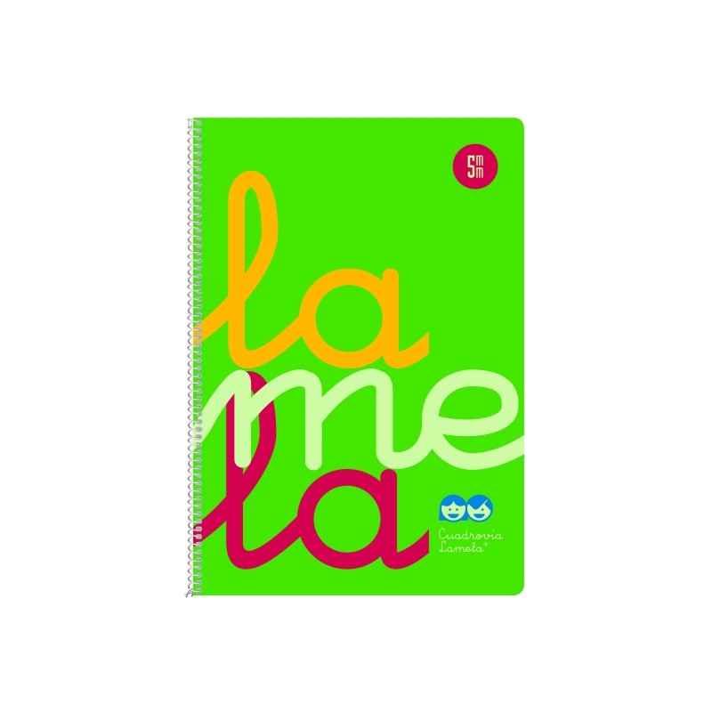 Lamela - Quaderno a spirale con 80 fogli da 90 g/m² con margine - Formato quarto - Righe a quattro linee da 5 mm - Cope