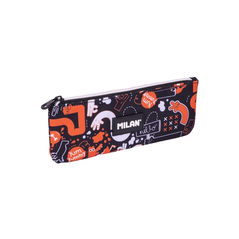 Milan Fingers Custodia portaoggetti piatta - Compatta - Chiusura con cerniera - 23x9x1.5 cm - Colore arancione