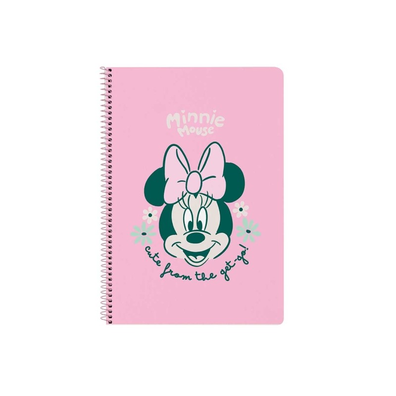 Taccuino a spirale Safta Minnie Mouse Minty - Formato Folio - 80 fogli da 80 g/m² - Quadretti da 4x4 mm - Copertina rig