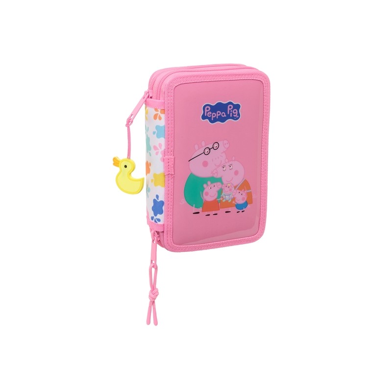 Safta Peppa Pig Baby Pig Astuccio a due ripiani - 29 pezzi - 1L - Gomma - Matita - Penne a sfera - Temperamatite - 10 co