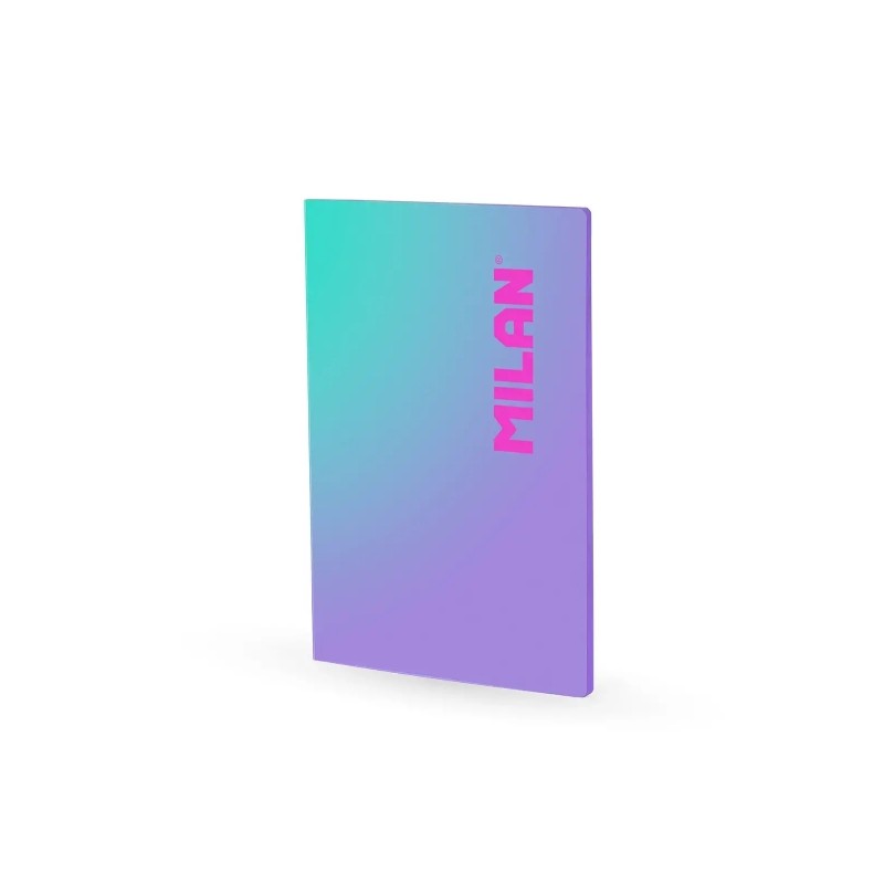 Milan Sunset Taccuino rilegato in formato A4. quadrettato 5x5 mm - 48 fogli da 95 g/m² microperforati - Colore viola/tu