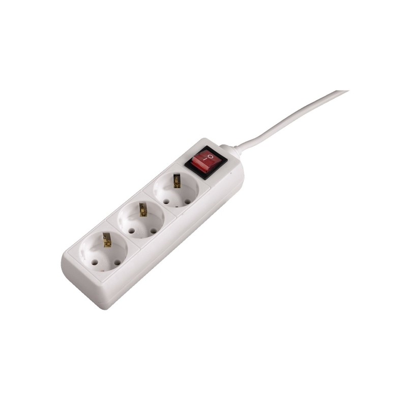 Hama Multipresa con 3 prese - Potenza massima 3500 W - Cavo da 1.4 m - Colore bianco