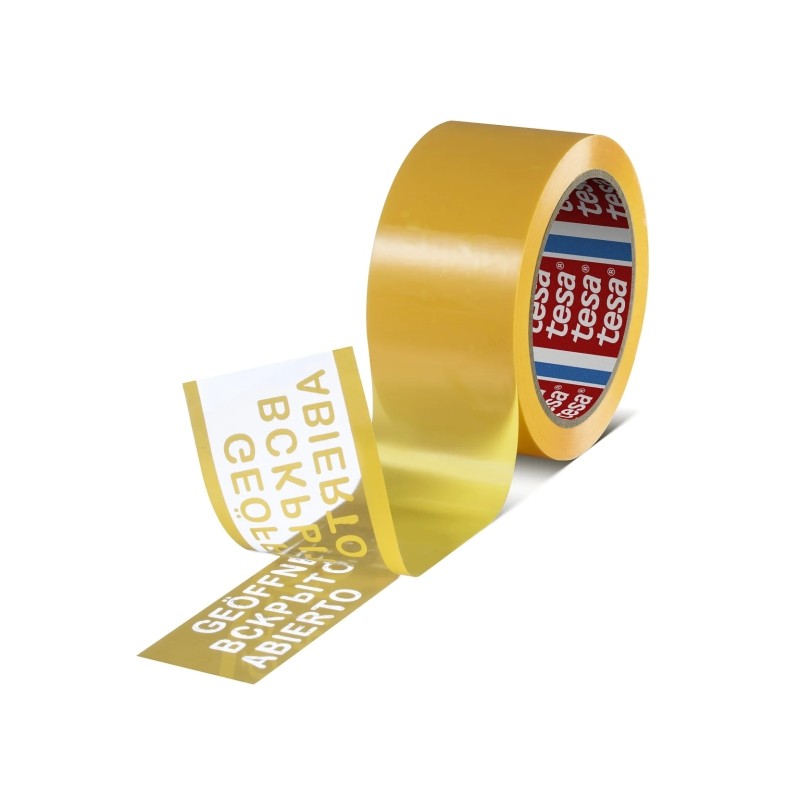 Tesa 64007 Nastro di sigillatura antimanomissione 150 mm x 1.010 metri - Per applicazione automatica - Adesivo acrilico 