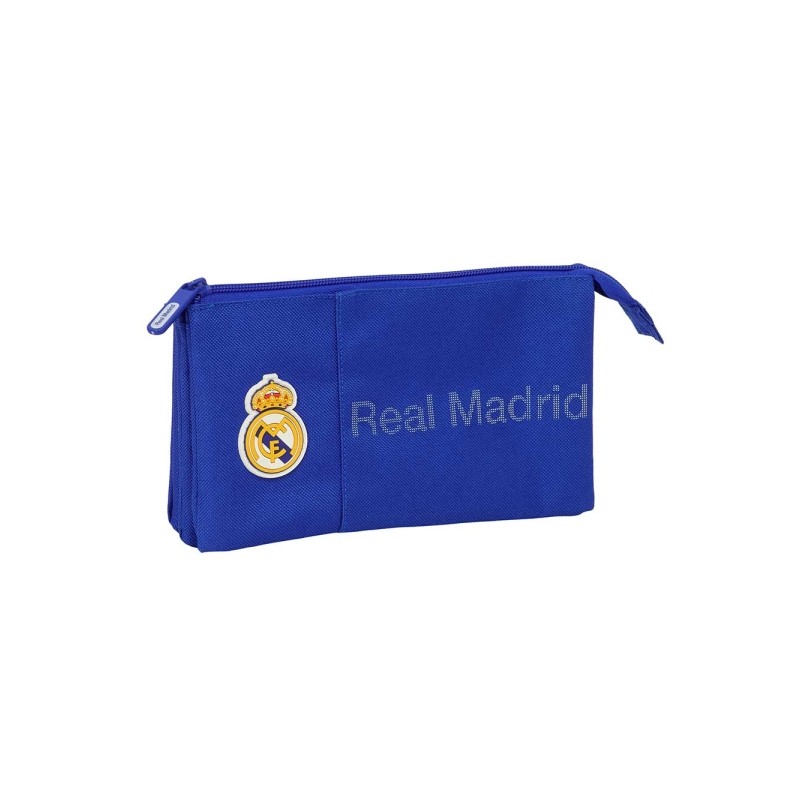 Safta Real Madrid Borsa multiuso - 3 scomparti con cerniera - Tasca interna - 0.6 L - 220x30x120 mm - Colore: blu