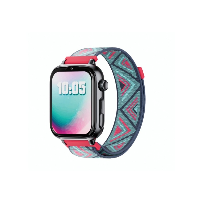Savefamily Smartwatch per bambini SaveWatch Plus 2 - Schermo AMOLED - Cassa nera - Cinturino in tessuto Tribeca