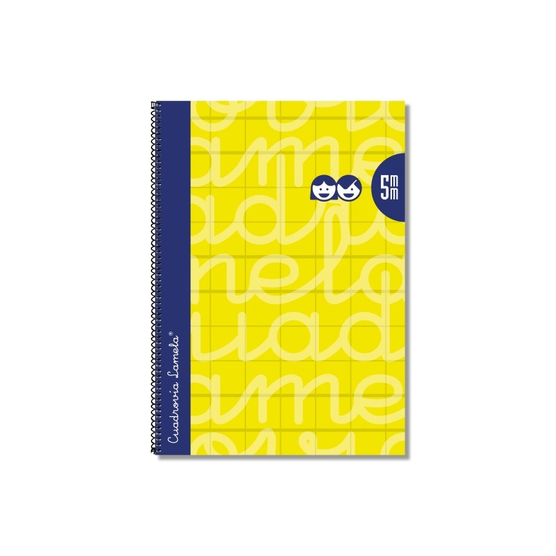 Lamela - Quaderno a spirale con 80 fogli da 90 g/m² con margine - Formato Folio - Righe a quattro linee da 5 mm - Coper