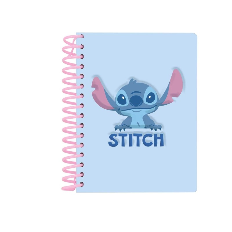 Blocco note Safta Stitch Squishy - Copertina antistress - Rilegatura a spirale - 13.5 x 17.9 x 1.9 cm - Colore: blu past