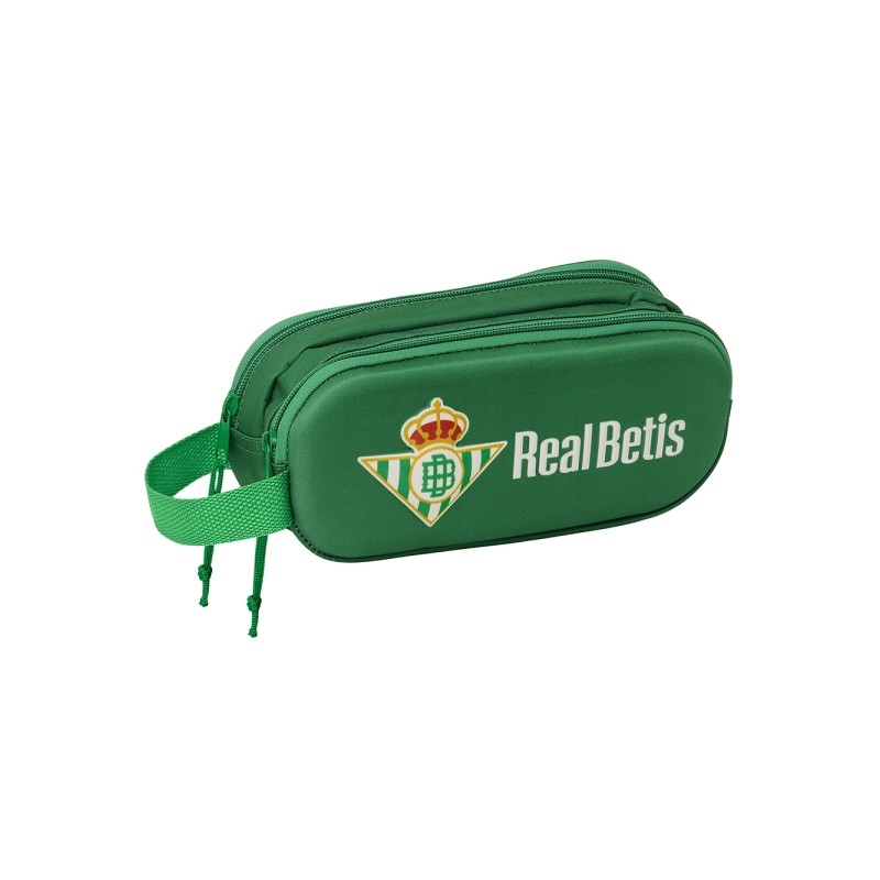 Safta Real Betis Custodia multiuso 3D - 2 scomparti - Chiusura con cerniera - Manico - 21x8x6 cm - Colore verde