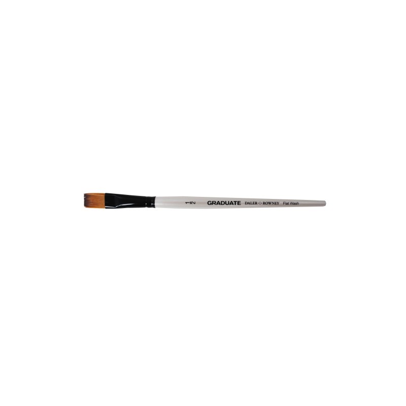 Pennello Daler Rowney Graduate Multitecnica - Setole sintetiche - Manico corto - Piastra per acquerello da 1/2
