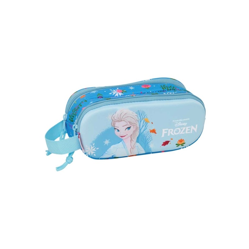 Safta Frozen 3D Borsa portaoggetti 3D - 2 scomparti con cerniera - Manico laterale - Capacità 1 L - 21x8x6 cm - Colore 