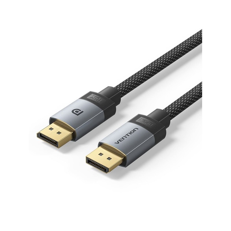 Cavo Vention DisplayPort 2.1 16K - Lunghezza 3 m - Rivestimento intrecciato in cotone - Connettori placcati in oro - Col