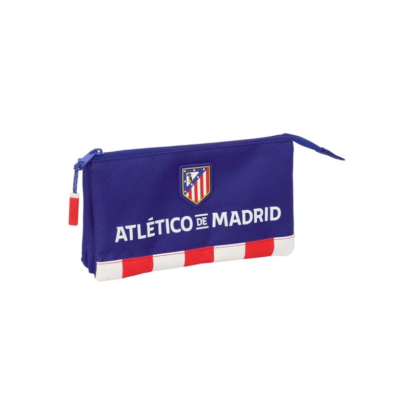 Safta Atletico de Madrid Borsa multiuso - 3 scomparti con cerniera - Tasca interna - 0.6 L - 220x30x120 mm - Colore blu 