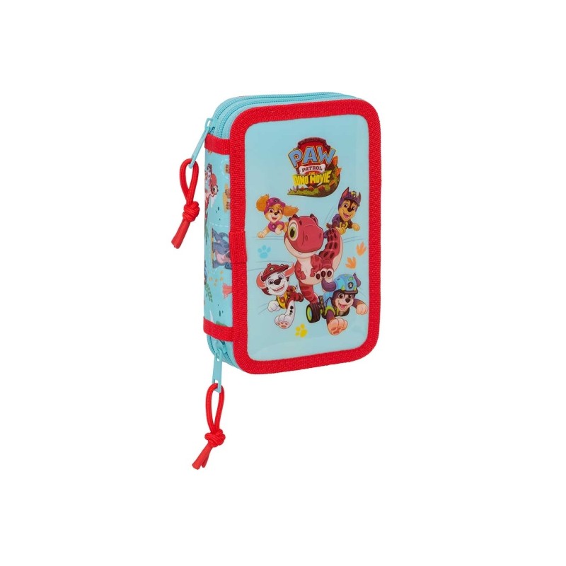Safta Paw Patrol Dino Rescue Astuccio a 2 ripiani - 29 pezzi - Gomma - Matita - 2 penne a sfera - Temperamatite - 10 mat