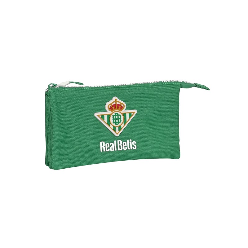 Safta Real Betis Balompie Borsa portaoggetti - 3 scomparti con cerniera - Tasca interna - 0.6 L - 220x30x120 mm - Colore