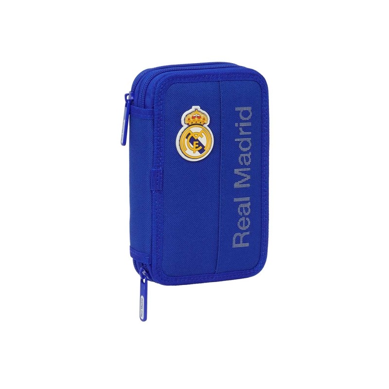 Safta Real Madrid Astuccio a due scomparti - 29 pezzi - 1 L - Gomma - Matita - Penne a sfera - Temperamatite - 10 colori