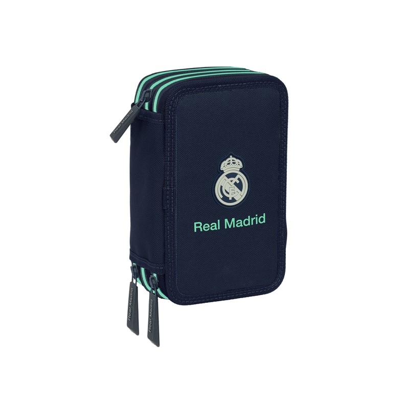 Safta Real Madrid 2ª divisa 25/26 Astuccio a 3 scomparti - 37 pezzi - 1.3 L - Gomma - Matita - Penne a sfera - Temperam