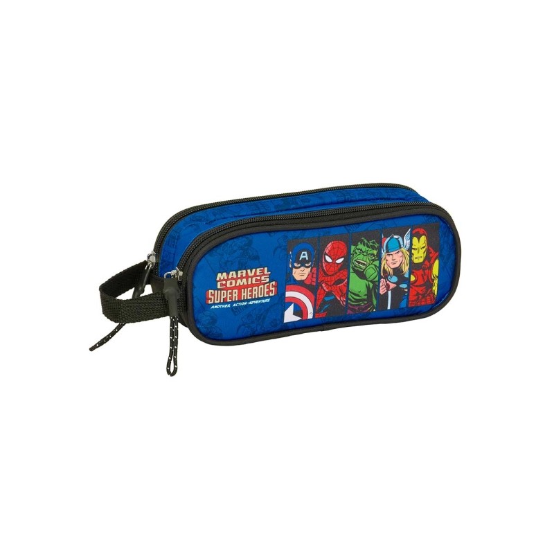 Safta Avengers Borsa multiuso - 2 scomparti con cerniera - Manico laterale - 1 L - 210x60x80 mm - Colore blu scuro