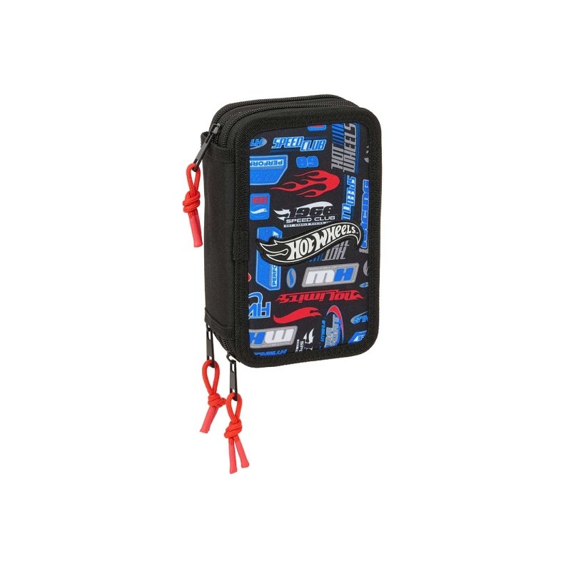 Safta Hot Wheels Astuccio a 3 ripiani - 37 pezzi - 1.3 L - Gomma - Matita - Penne a sfera - Temperamatite - Righelli - 1