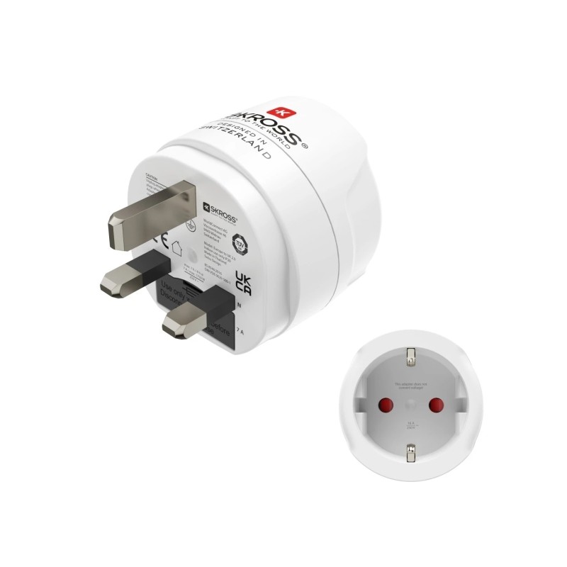 Hama Adattatore da viaggio con presa di tipo G - Potenza fino a 3250 W - Presa femmina di tipo Schuko - Tensione 100-250