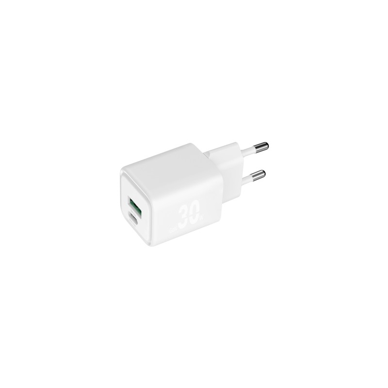 Blackbyte di Pedro Buerbaum Caricabatterie GaN doppio - 1xUSB-C PD 30 W - 1xUSB-A 18 W - Ricarica rapida PPS - Colore bi