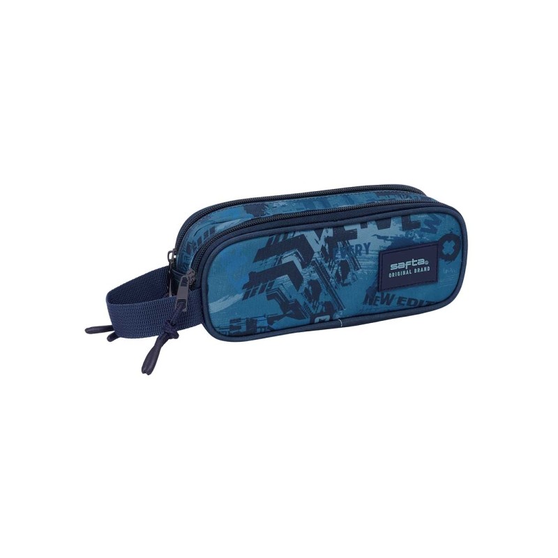 Safta New Edition Borsa multiuso - 2 scomparti con cerniera - Manico laterale - 1 L - 210x60x80 mm - Colore: blu