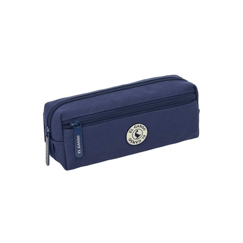 Safta el Ganso Jeans Portatutto - 3 scomparti con cerniera - Elastico - Compatto - 22x8.5x6 cm - Colore blu navy