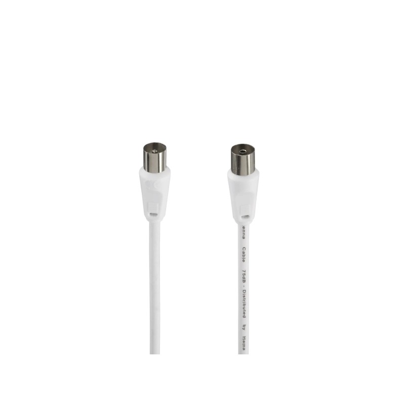 Cavo coassiale per antenna Hama maschio/femmina - Lunghezza 10 m - Doppia schermatura - Schermatura 75 dB - Impedenza 75
