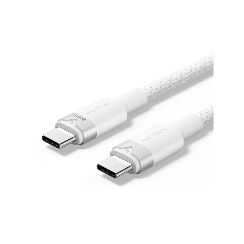 Cavo USB-C Vention - Potenza fino a 240 W - Lunghezza 2 m - Rivestimento in nylon intrecciato - Velocità fino a 480 Mbp