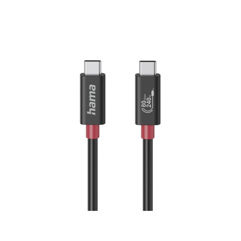 Cavo USB-C maschio Hama Essential - Potenza massima 240 W - Lunghezza 1 m - Velocità fino a 80 Gbps - Doppia schermatur