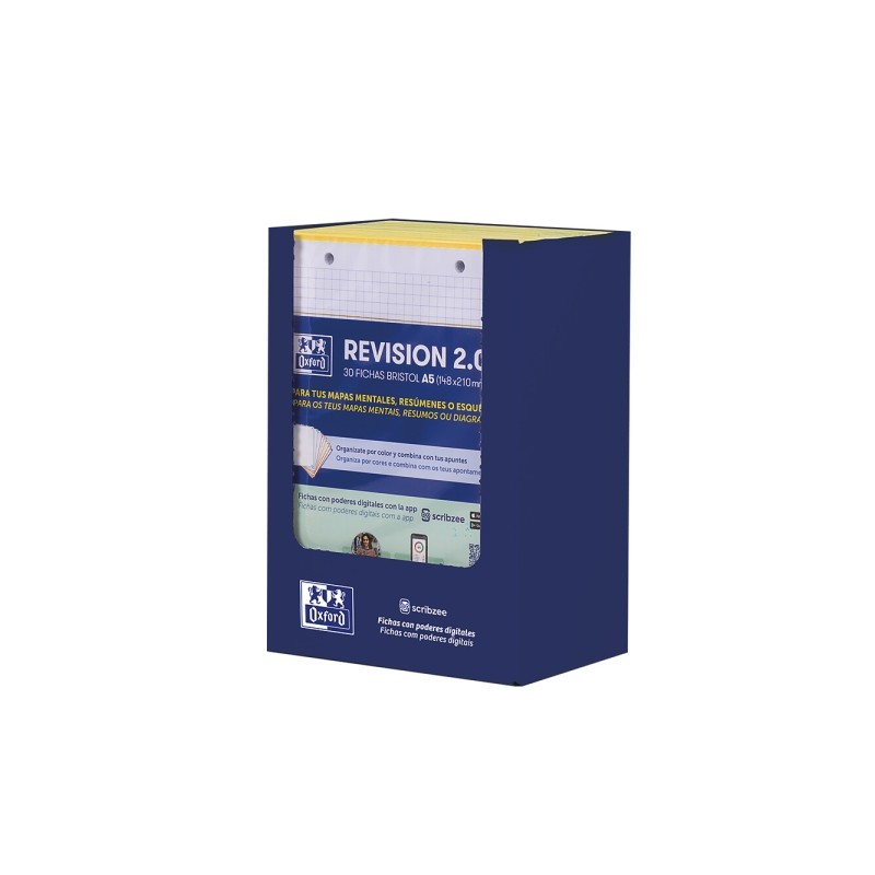 Oxford Expositor con 10 confezioni da 30 FlashCards 2.0 - Formato A5 - Griglia 5x5 mm - Cartoncino da 250 g - Digitalizz