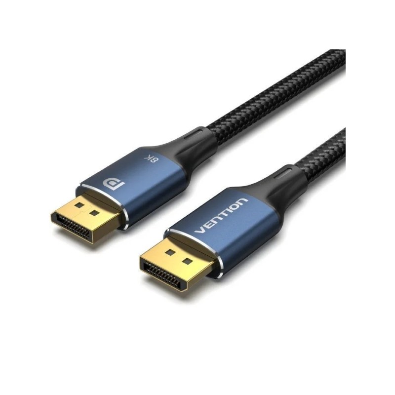Cavo Vention DisplayPort 1.4 8K - Lunghezza 5 m - Intreccio in nylon - Connettori placcati in oro - Colore blu