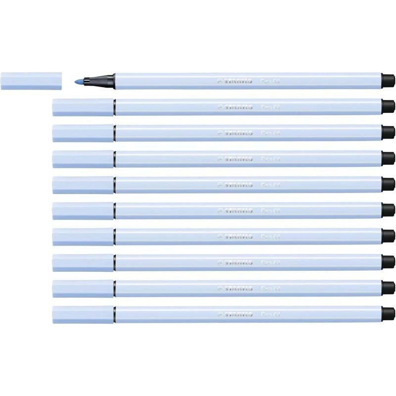 Stabilo Pen 68 Pennarello a punta in fibra - Spessore del tratto: circa 1 mm - Inchiostro a base d'acqua - Colore: blu g