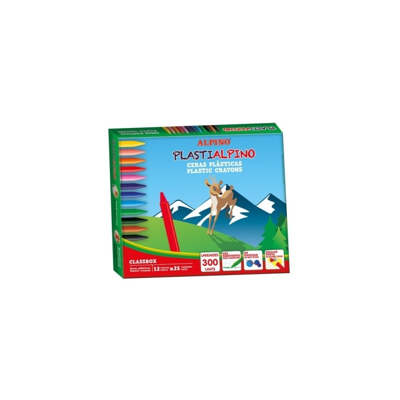 Alpino PlastiAlpino Confezione risparmio con 300 pastelli per bambini - Materiale resistente - Non macchiano - Colori br