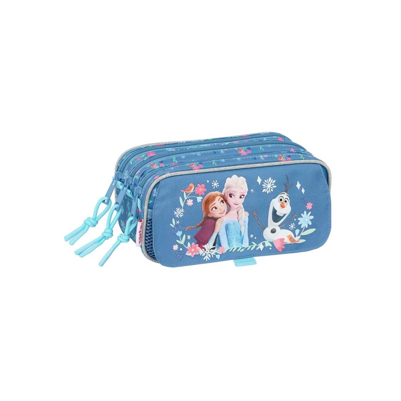 Safta Frozen Portatutto - 3 scomparti con cerniera - Tasca frontale - Cinturino regolabile - 1.72 L - 215x80x100 mm - Co