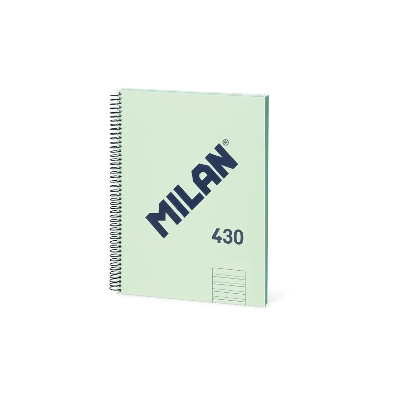 Milan 430 Since 1918 Quaderno a spirale. formato A4. righe doppie da 3.5 mm - 80 fogli da 95 g/m² microperforati con 4 